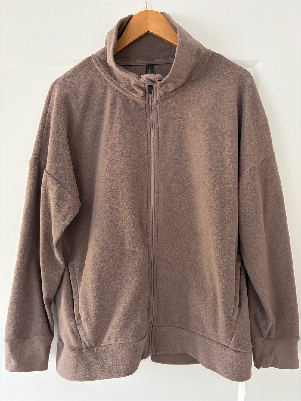 Mondetta Taupe Full-Zip Fleece Sweater